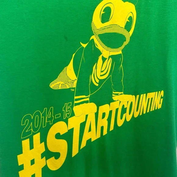 NWT University of Oregon Ducks SMALL Classic Green w/Yellow T Vintage 2014-2015 - Picture 9 of 9